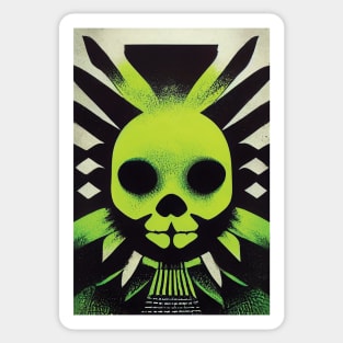 Acid Death, Neon color spooky skull design Sticker